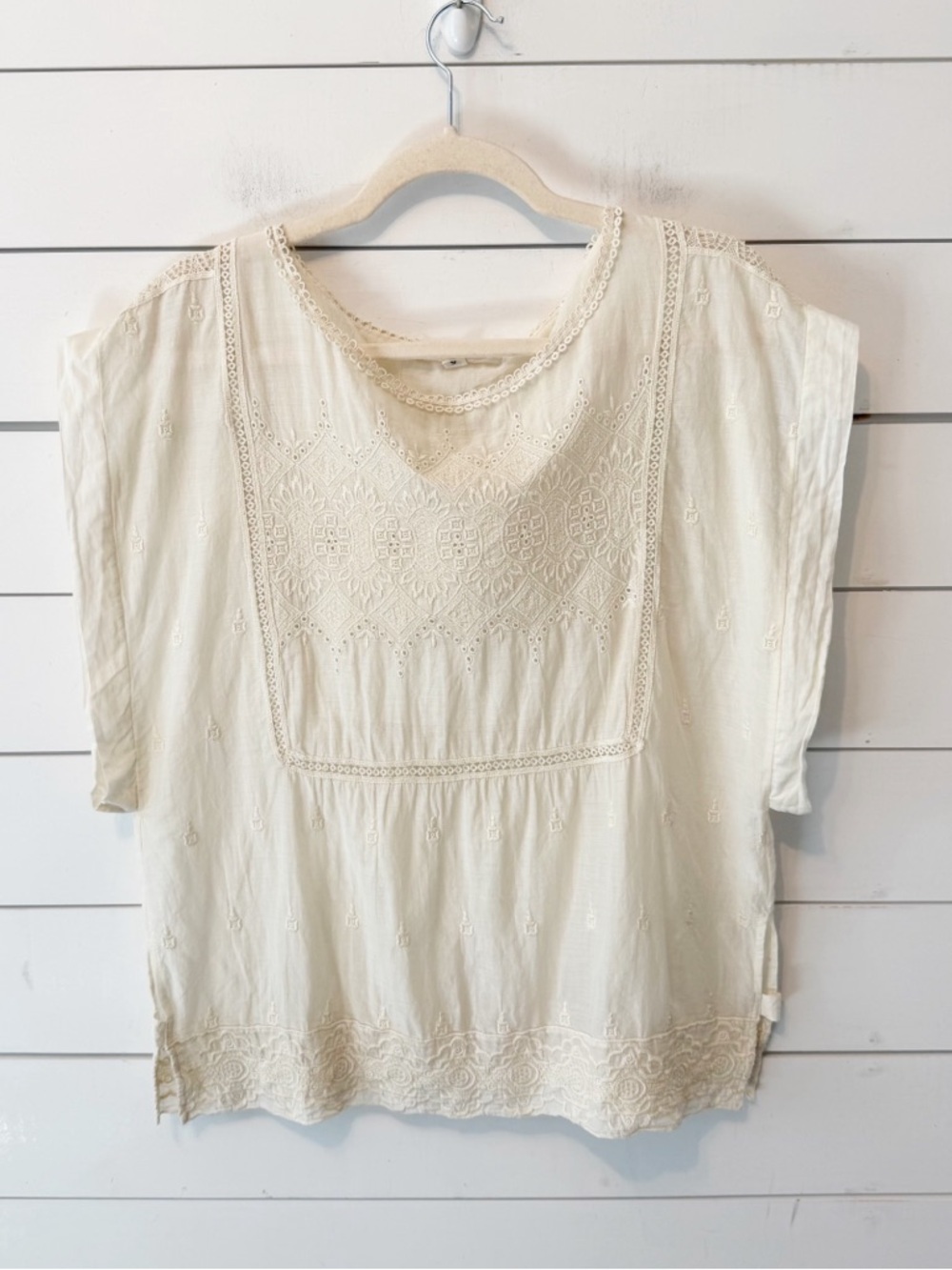 Burning Torch | Women’s Cotton Embroidered/Lace Top Size Small